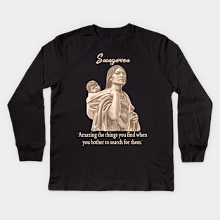 Sacagawea Portrait Kids Long Sleeve T-Shirt